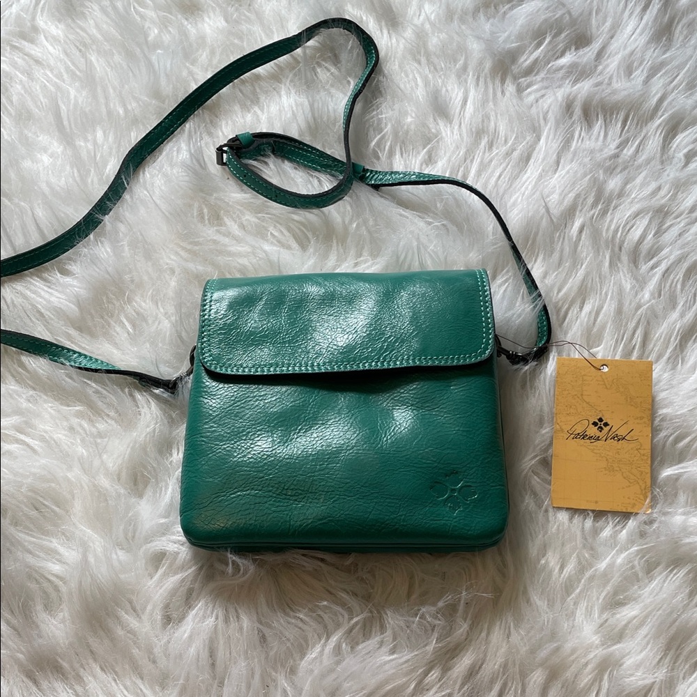 Aqua Leather Crossbody Bag